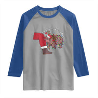 Funny Moo Deng Christmas Raglan Shirt Become Ungovernable Reindeer Xmas Santa - Wonder Print Shop