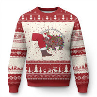 Funny Moo Deng Xmas Ugly Christmas Sweater Become Ungovernable Reindeer Xmas Santa - Wonder Print Shop