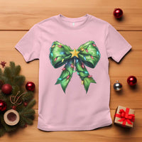 Funny Christmas Coquette T Shirt Green Xmas Tree Bow - Wonder Print Shop
