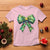 Funny Christmas Coquette T Shirt Green Xmas Tree Bow - Wonder Print Shop