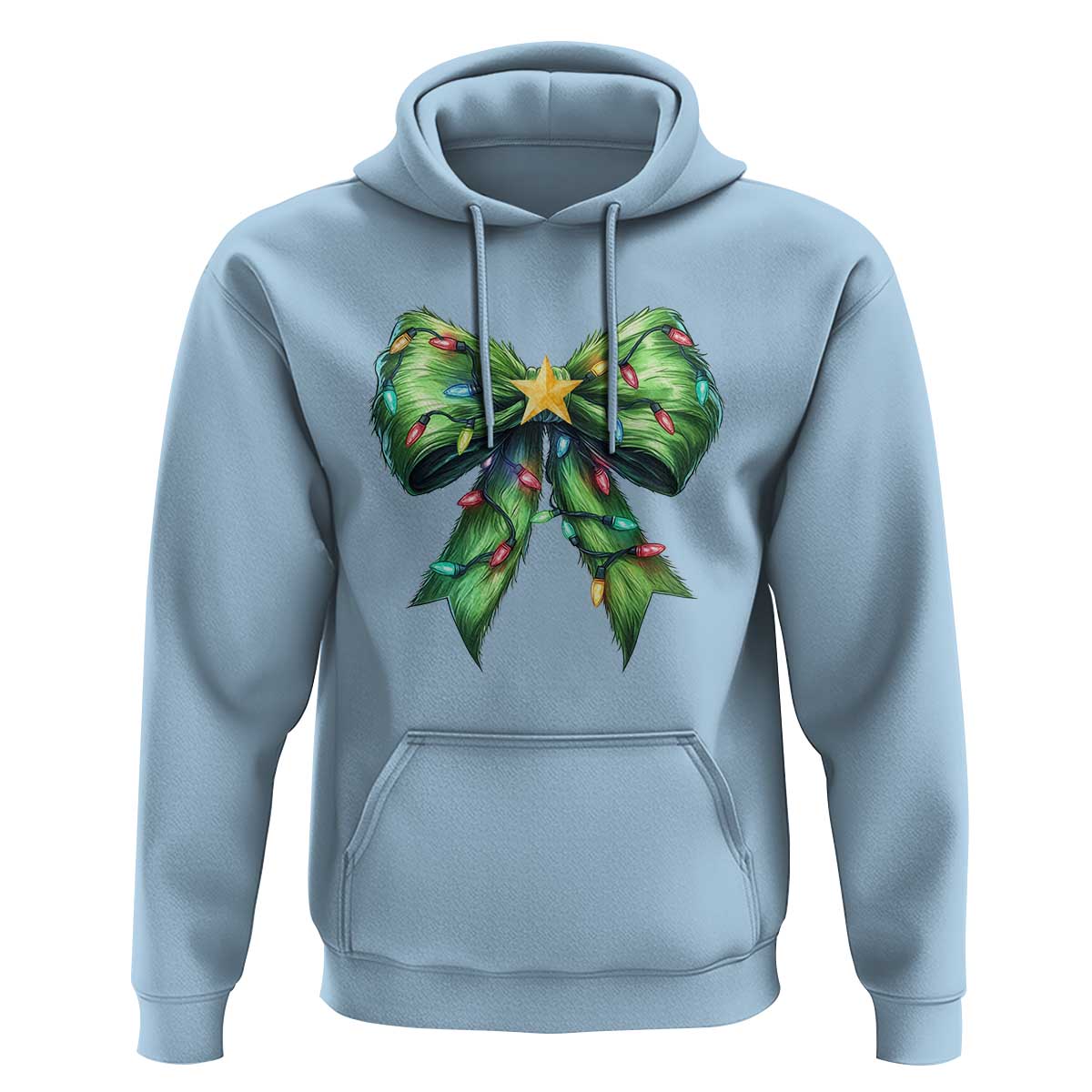 Funny Christmas Coquette Hoodie Green Xmas Tree Bow