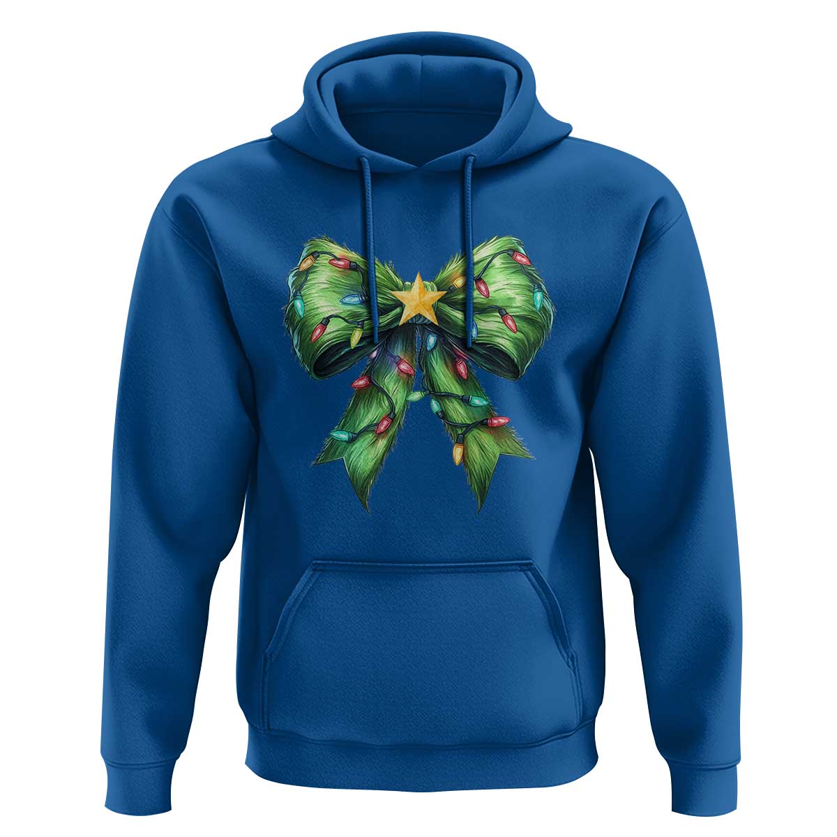 Funny Christmas Coquette Hoodie Green Xmas Tree Bow