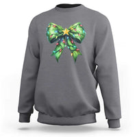 Funny Christmas Coquette Sweatshirt Green Xmas Tree Bow - Wonder Print Shop