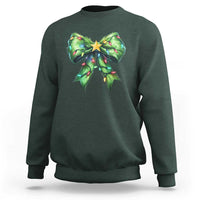 Funny Christmas Coquette Sweatshirt Green Xmas Tree Bow - Wonder Print Shop