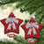 Funny Toile Folk Art Scandinavian Coquette Bow Xmas Christmas Ornament - Wonder Print Shop