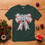 Funny Toile Folk Art Scandinavian Coquette Bow Christmas T Shirt - Wonder Print Shop