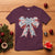 Funny Toile Folk Art Scandinavian Coquette Bow Christmas T Shirt - Wonder Print Shop