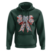 Funny Toile Folk Art Scandinavian Coquette Bow Christmas Hoodie