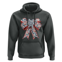 Funny Toile Folk Art Scandinavian Coquette Bow Christmas Hoodie