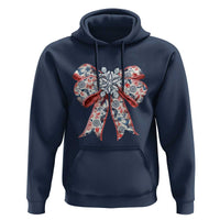Funny Toile Folk Art Scandinavian Coquette Bow Christmas Hoodie