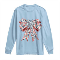 Funny Toile Folk Art Scandinavian Coquette Bow Christmas Long Sleeve Shirt