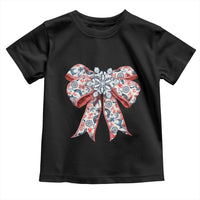 Funny Toile Folk Art Scandinavian Coquette Bow Christmas Toddler T Shirt