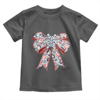 Funny Toile Folk Art Scandinavian Coquette Bow Christmas Toddler T Shirt