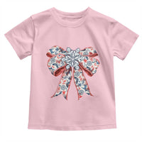 Funny Toile Folk Art Scandinavian Coquette Bow Christmas Toddler T Shirt