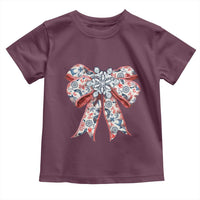 Funny Toile Folk Art Scandinavian Coquette Bow Christmas Toddler T Shirt