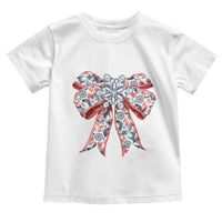 Funny Toile Folk Art Scandinavian Coquette Bow Christmas Toddler T Shirt