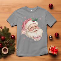 Christmas Coquette Pink Santa Bow T Shirt - Wonder Print Shop