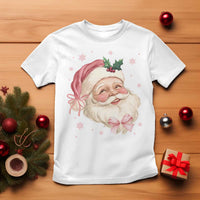 Christmas Coquette Pink Santa Bow T Shirt - Wonder Print Shop