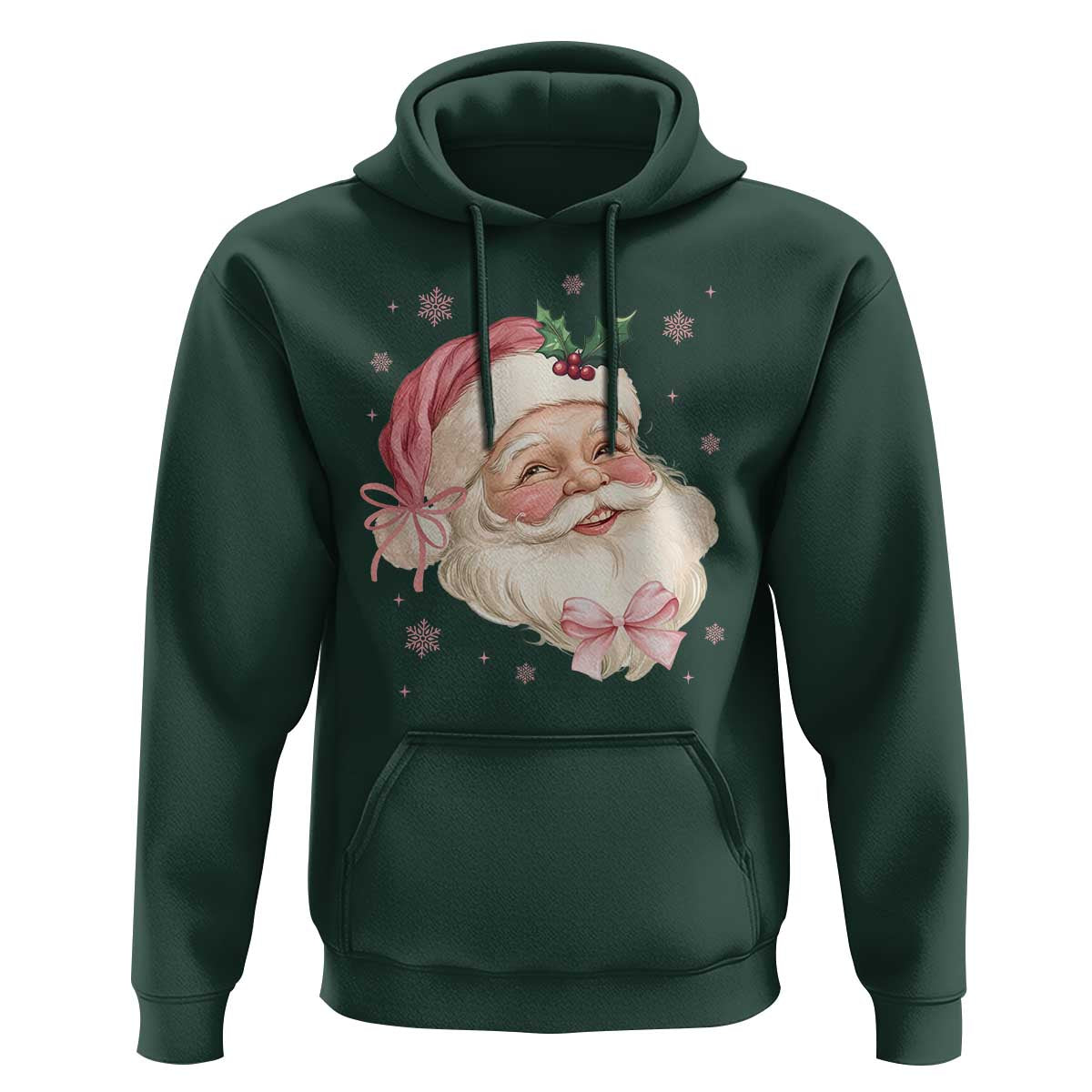 Christmas Coquette Pink Santa Bow Hoodie