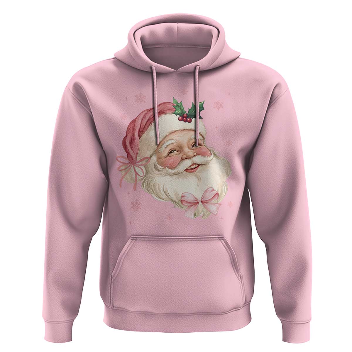 Christmas Coquette Pink Santa Bow Hoodie