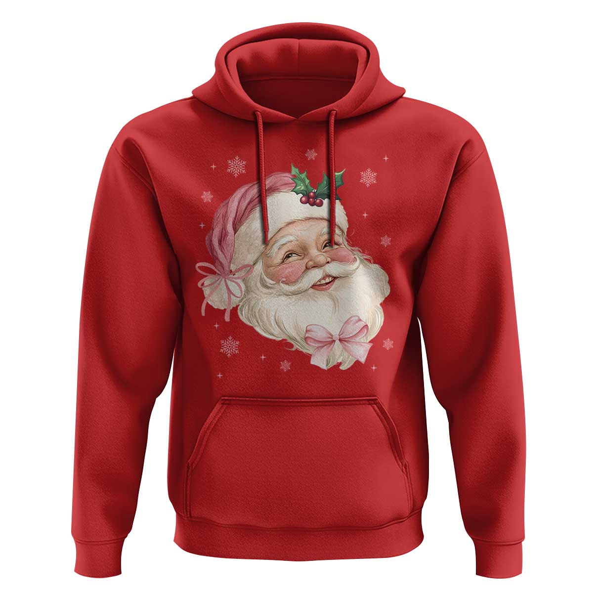 Christmas Coquette Pink Santa Bow Hoodie