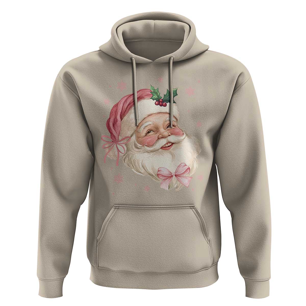 Christmas Coquette Pink Santa Bow Hoodie