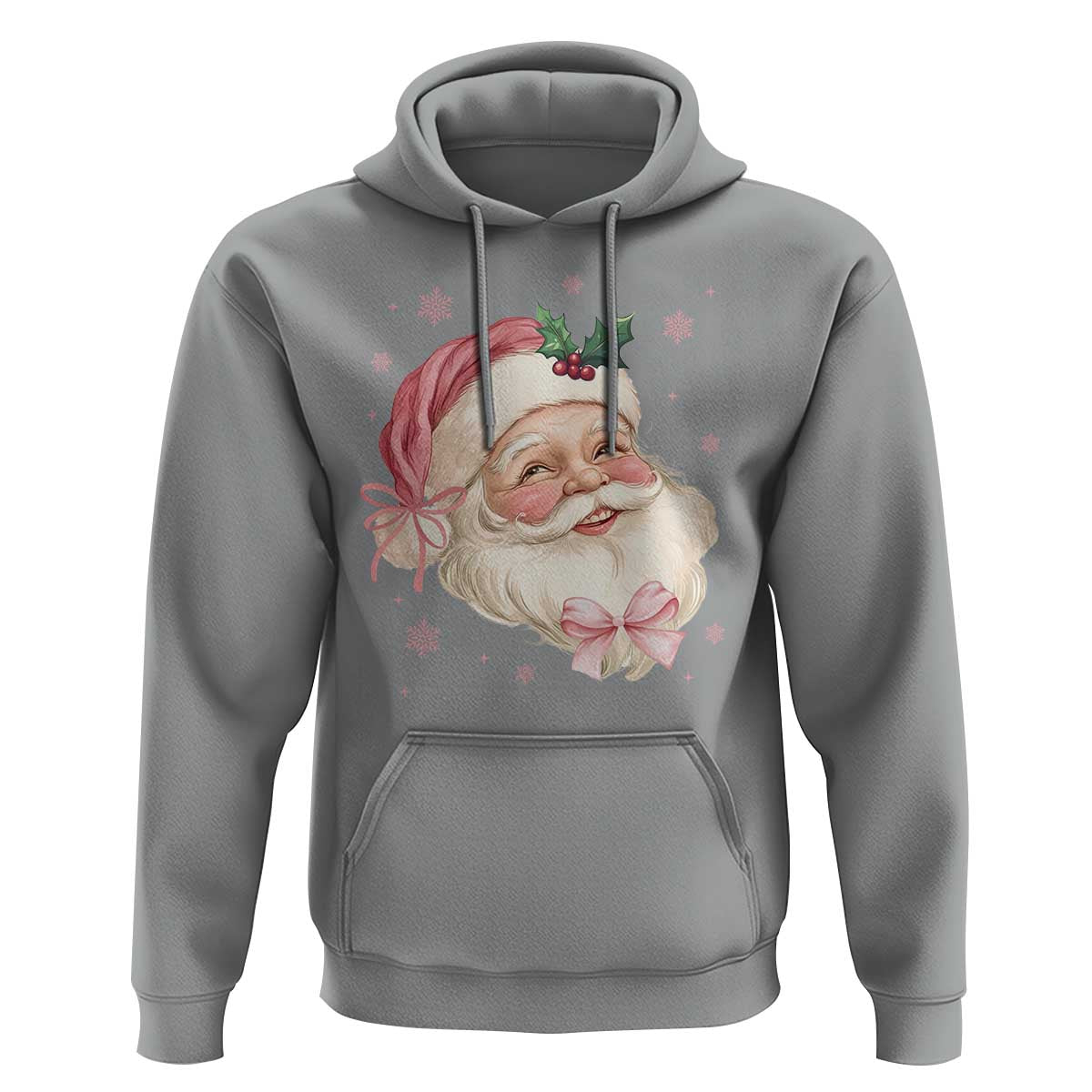 Christmas Coquette Pink Santa Bow Hoodie