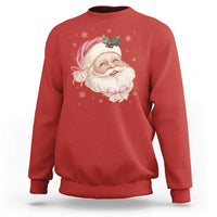 Christmas Coquette Pink Santa Bow Sweatshirt - Wonder Print Shop