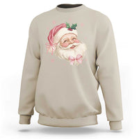 Christmas Coquette Pink Santa Bow Sweatshirt - Wonder Print Shop