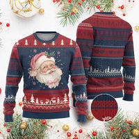 Christmas Coquette Pink Santa Bow Ugly Christmas Sweater - Wonder Print Shop