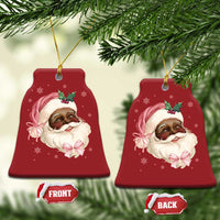 Xmas Coquette Pink Black Santa Bow Christmas Ornament - Wonder Print Shop