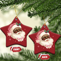 Xmas Coquette Pink Black Santa Bow Christmas Ornament - Wonder Print Shop