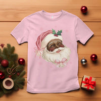 Christmas Coquette Pink Black Santa Bow T Shirt - Wonder Print Shop