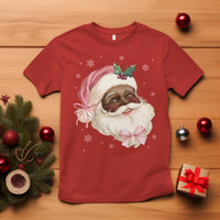 Christmas Coquette Pink Black Santa Bow T Shirt - Wonder Print Shop