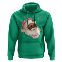 Christmas Coquette Pink Black Santa Bow Hoodie