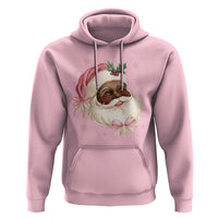 Christmas Coquette Pink Black Santa Bow Hoodie