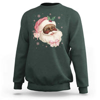 Christmas Coquette Pink Black Santa Bow Sweatshirt - Wonder Print Shop