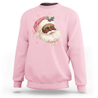 Christmas Coquette Pink Black Santa Bow Sweatshirt - Wonder Print Shop