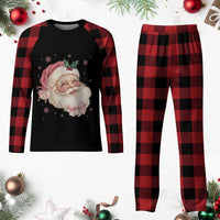 Xmas Coquette Pink Santa Bow Plaid Pajama Set - Wonder Print Shop
