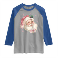 Christmas Coquette Pink Santa Bow Raglan Shirt - Wonder Print Shop