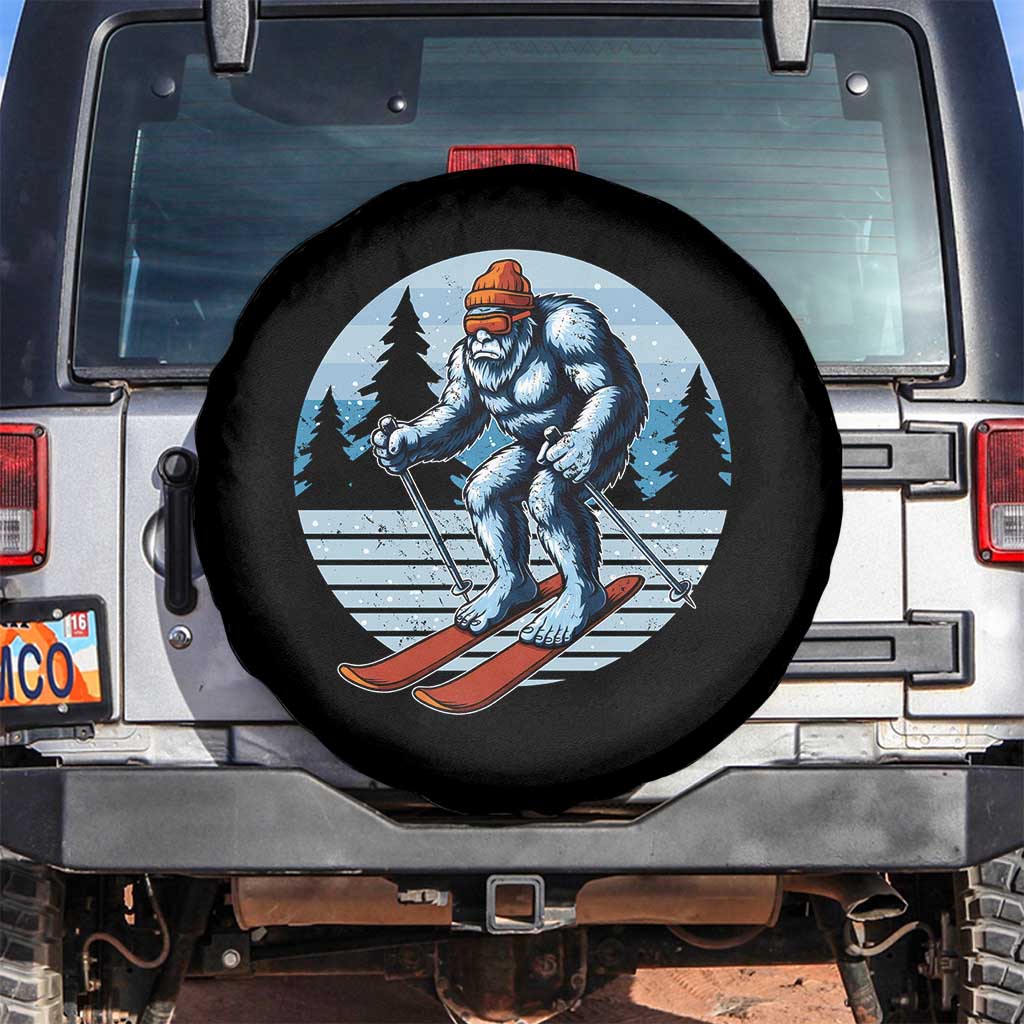Funny Skiing Bigfoot Ski Winter Sport Yeti Snowboarder Skier Spare Tire Cover - Wonder Print Shop