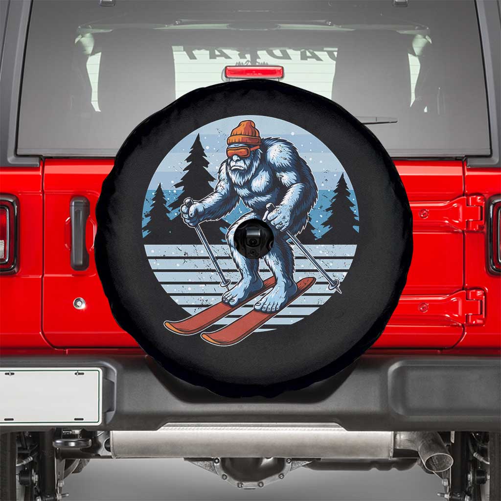 Funny Skiing Bigfoot Ski Winter Sport Yeti Snowboarder Skier Spare Tire Cover - Wonder Print Shop