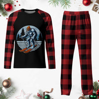 Funny Skiing Bigfoot Ski Winter Sport Yeti Snowboarder Skier Plaid Pajama Set - Wonder Print Shop