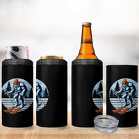 Funny Skiing Bigfoot Ski Winter Sport Yeti Snowboarder Skier 4 in 1 Can Cooler Tumbler - Wonder Print Shop