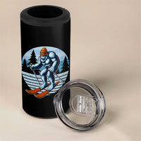 Funny Skiing Bigfoot Ski Winter Sport Yeti Snowboarder Skier 4 in 1 Can Cooler Tumbler - Wonder Print Shop