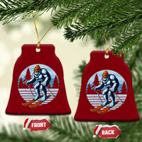 Funny Skiing Bigfoot Ski Winter Sport Yeti Snowboarder Skier Ceramic Ornament - Wonder Print Shop
