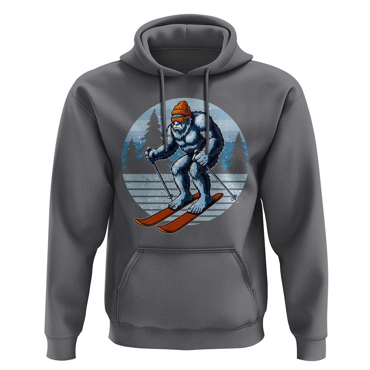 Funny Skiing Bigfoot Ski Winter Sport Yeti Snowboarder Skier Hoodie - Wonder Print Shop