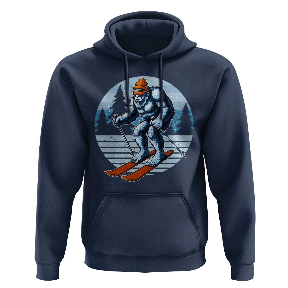 Funny Skiing Bigfoot Ski Winter Sport Yeti Snowboarder Skier Hoodie - Wonder Print Shop