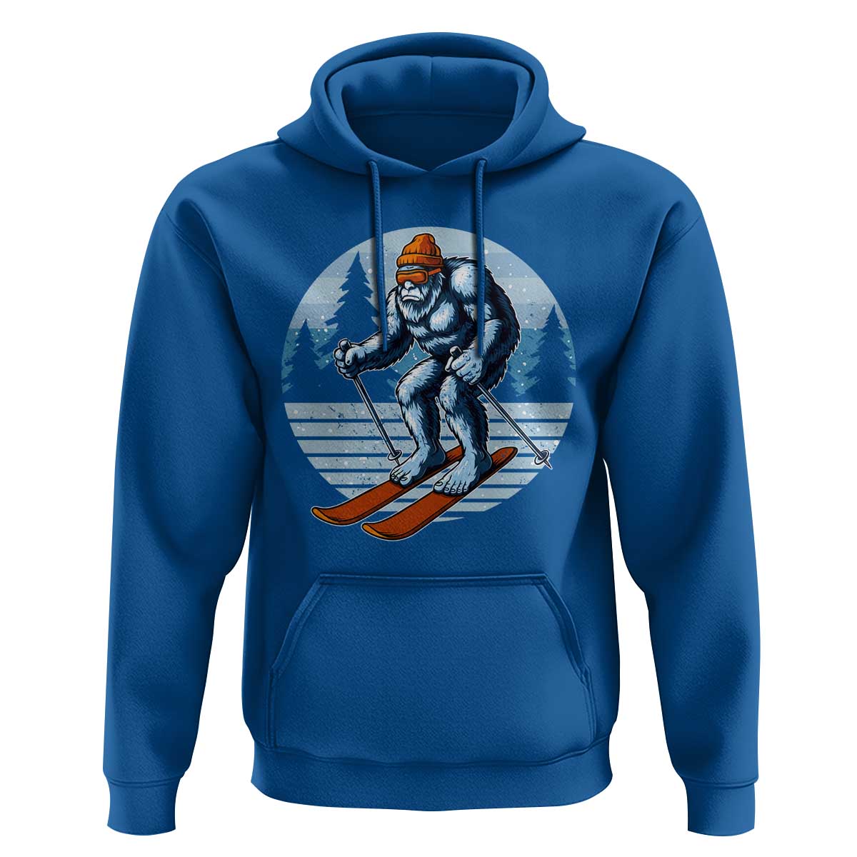 Funny Skiing Bigfoot Ski Winter Sport Yeti Snowboarder Skier Hoodie - Wonder Print Shop