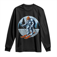 Funny Skiing Bigfoot Ski Winter Sport Yeti Snowboarder Skier Long Sleeve Shirt - Wonder Print Shop